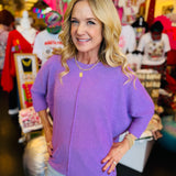 Lavender Waffle Knit Top