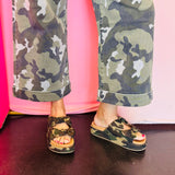 Mica Camo Wide Leg Cropped Jeans