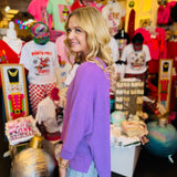 Lavender Waffle Knit Top