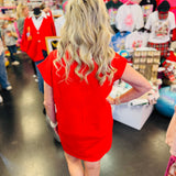 Ruby Red Quarter Zipper Mini Dress