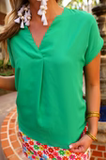 Whitney Green Woven Blouse
