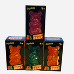 Colorful gummy bear squishy stress toy in assorted colors.