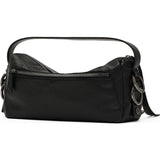 Hammitt Doxie Med black pebbled leather handbag with mixed-metal hardware and O-ring details.