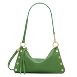 Dill green Hammitt handbag with gold hardware and convertible crossbody strap.