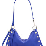 Hammitt Deep Water blue Hammitt Kyle bag with silver hardware, vertical zipper, and convertible crossbody straps.