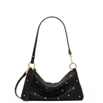 Hammitt Kyle Starlight black pebbled leather handbag with mini rivets and brushed gold hardware.