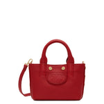 Chili Red Hammitt Olympia Small leather crossbody bag with top handles and gold hardware.