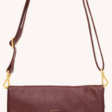 Hammitt Zebra raffia and oxblood leather Hammitt VIP Med with brushed gold hardware and convertible strap.