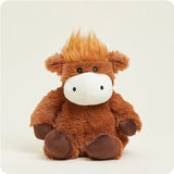 Highland Cow Warmies plush, microwavable and lavender-scented for soothing warmth and comfort.