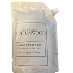 Moonflower all-natural laundry detergent bag with plant-based formula for gentle, effective, chemical-free cleaning.