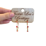 Red Rhinestone Hoop Earrings