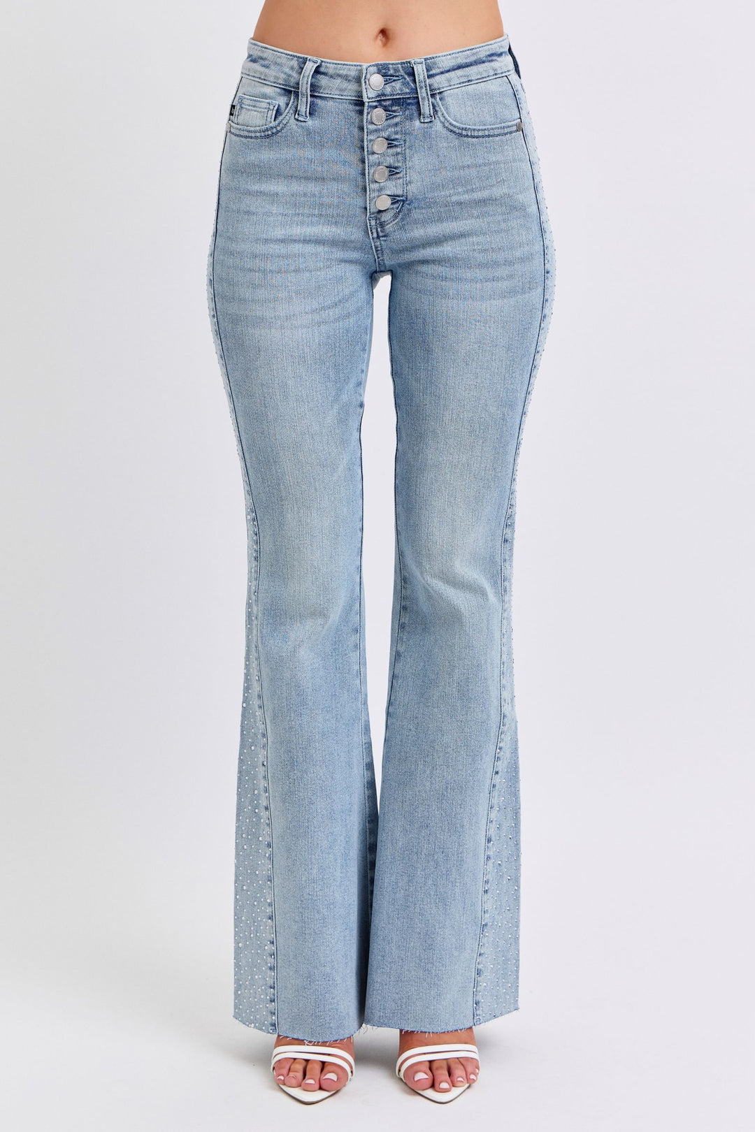 Judy Blue Rhinestone Side Flare Jeans