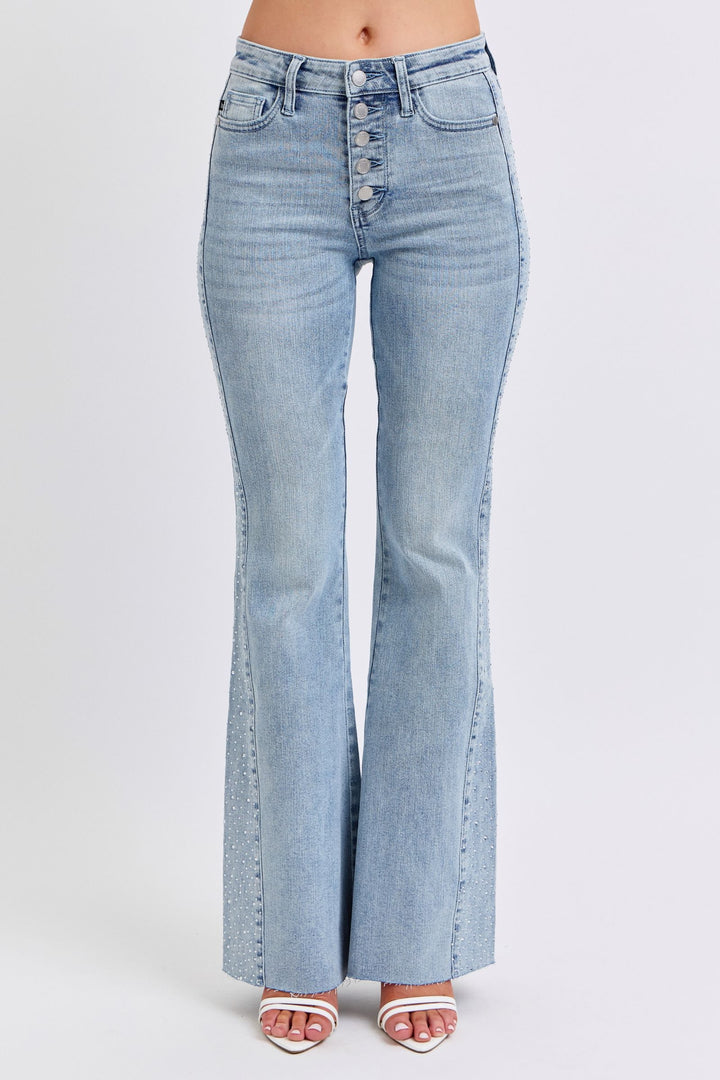 Judy Blue Rhinestone Side Flare Jeans
