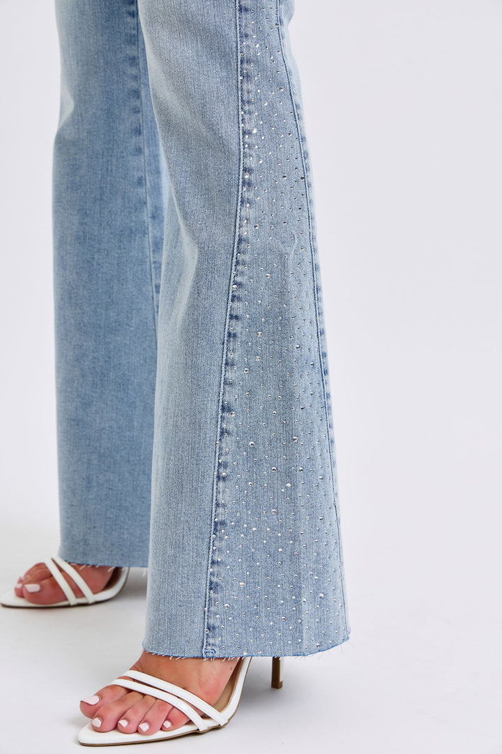 Judy Blue Rhinestone Side Flare Jeans