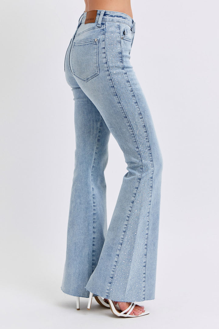 Judy Blue Rhinestone Side Flare Jeans