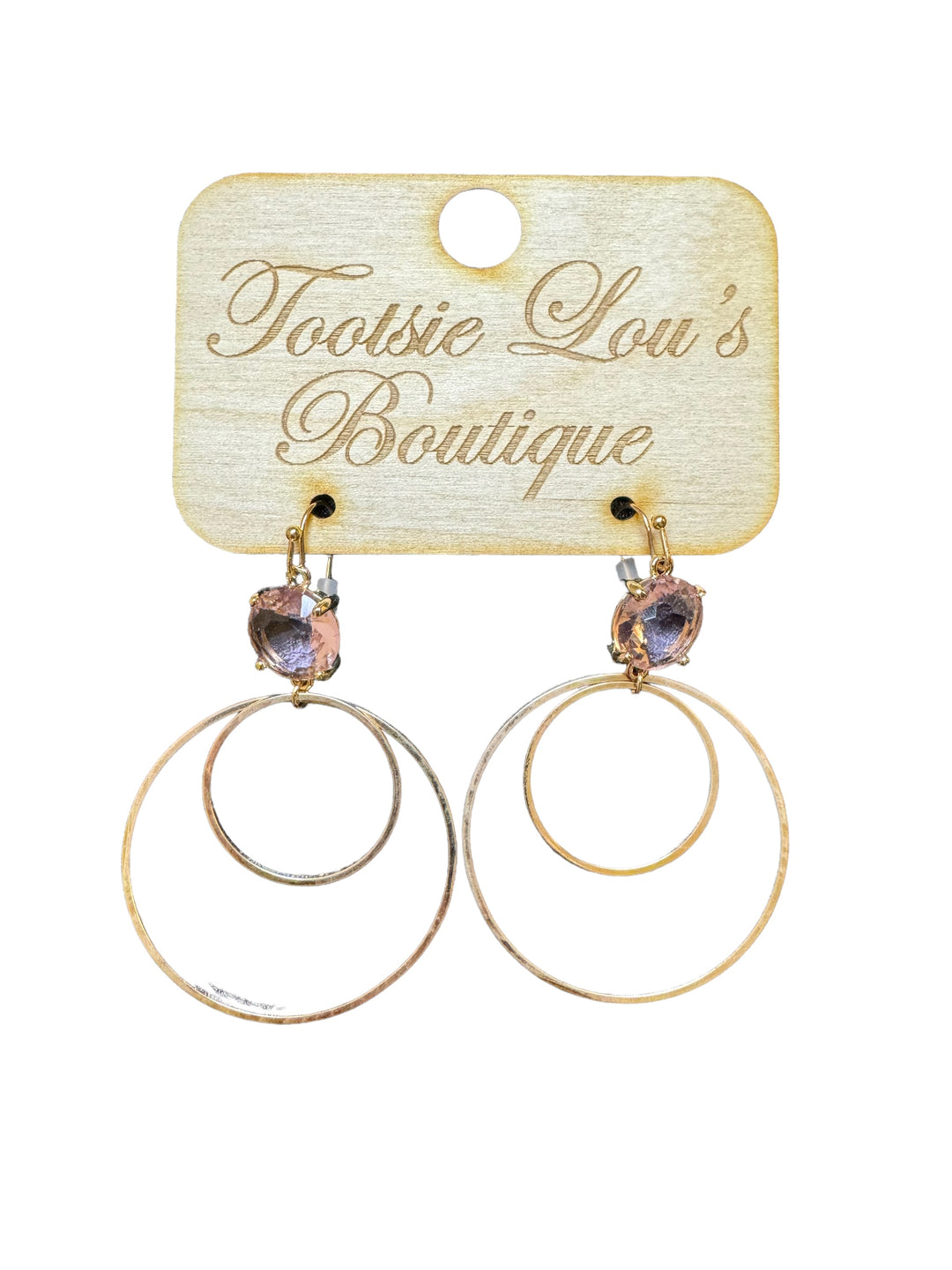 Pastel Pink Double Hoop Earrings
