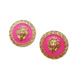 Hot Pink Lion Stud Earrings