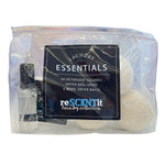 Rescentit Laundry Essentially Set of wool dryer balls, laundry soap sheets, and fragrance scent
