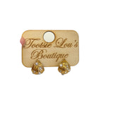 Gold Pearl & Rhinestone Hoop Earrings
