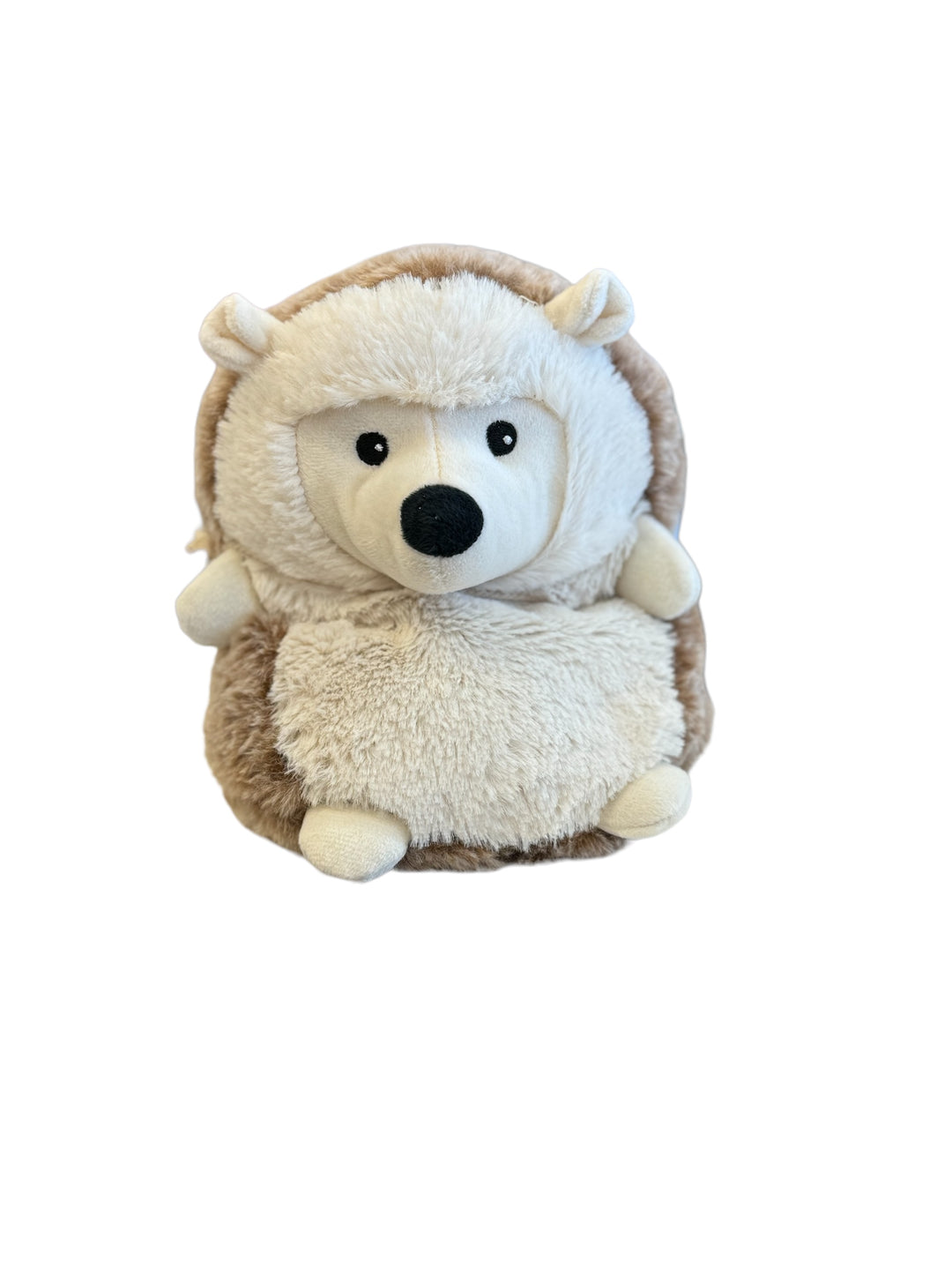 Hedgehog Warmies® microwavable plush, lavender-scented, weighted for comfort, freezer safe, safe for all ages.