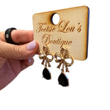 Midnight Bow Drop Earrings