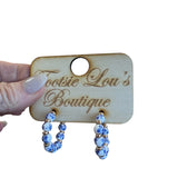 Blue Chinoiserie Hoop Earrings