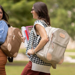 Jon Hart Large Backpack in coated canvas with leather trim and silver hardware