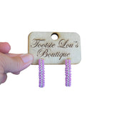 Lavender Beaded Hoop Earrings
