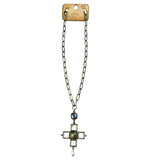 Iridescent Pearl Cross Necklace