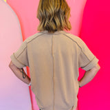 Light Mocha Corded Top