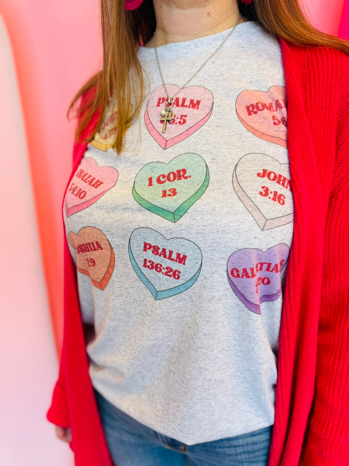 Bible Verses Candy Hearts Tee