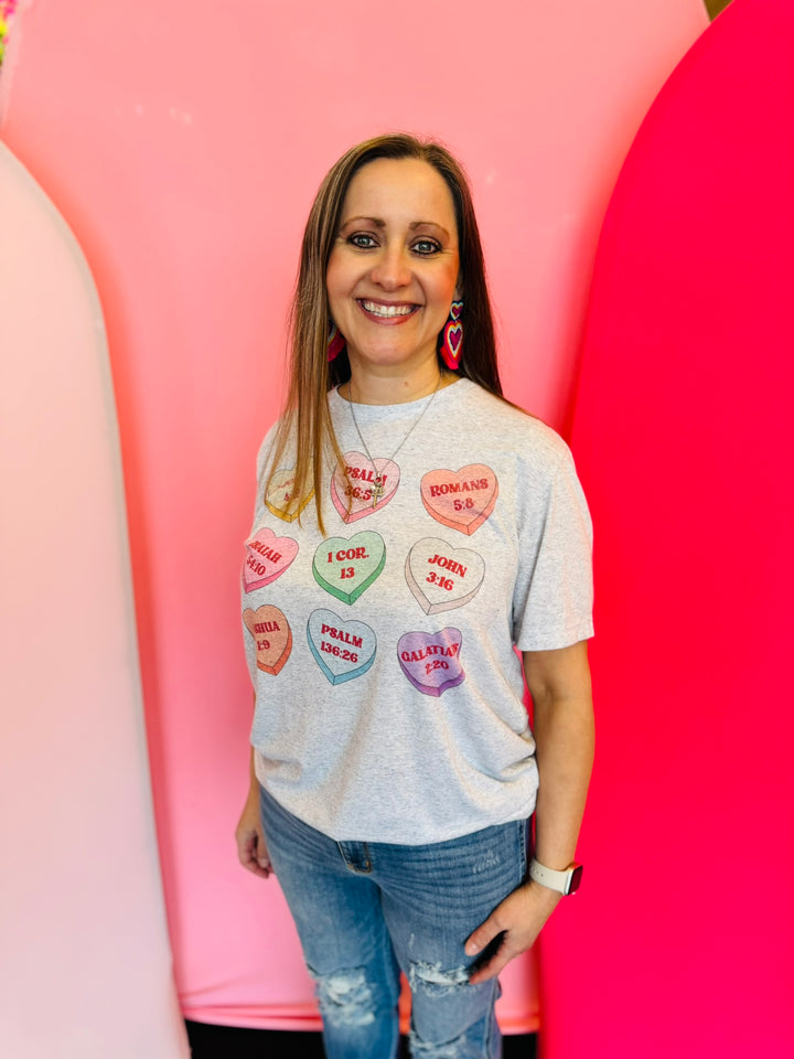 Bible Verses Candy Hearts Tee