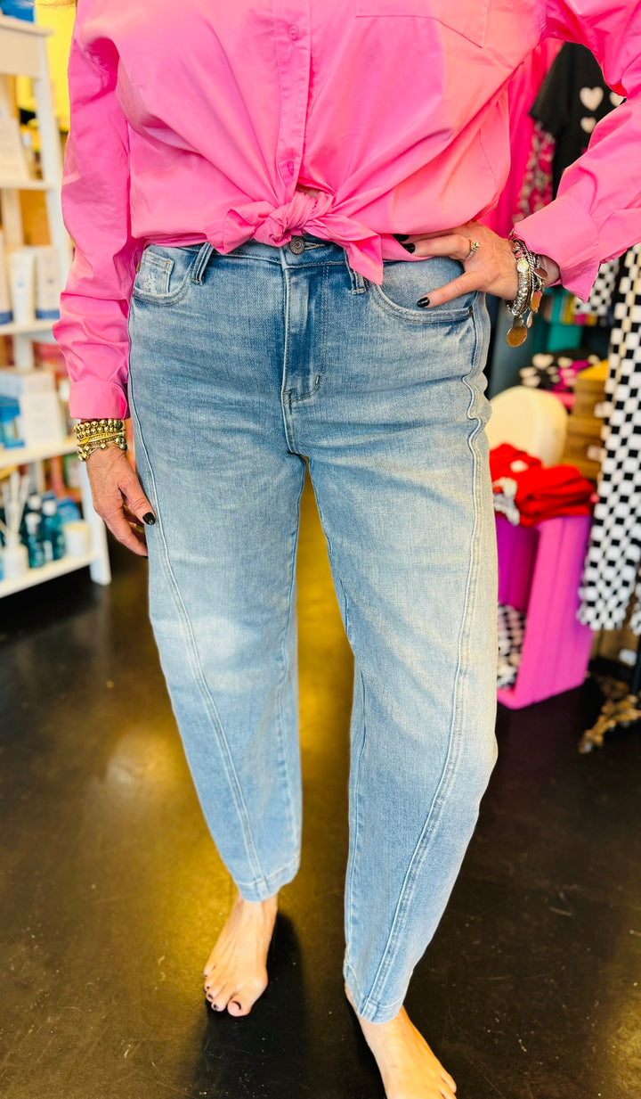 Judy Blue Side Panel Barrel Jeans
