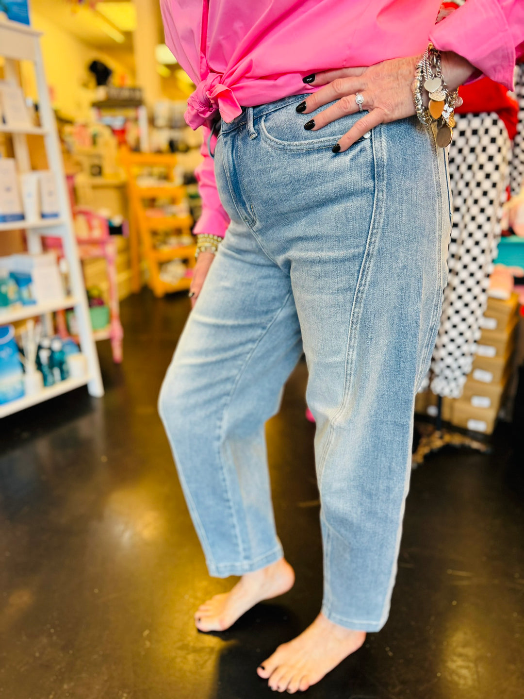 Judy Blue Side Panel Barrel Jeans