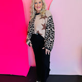 Leopard Star Pattern Round Neck Sweater