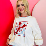 Checkerboard Lobster Sweater Top