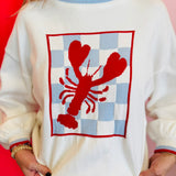 Checkerboard Lobster Sweater Top