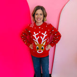 Red Reindeer Holiday Sweater