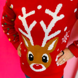 Red Reindeer Holiday Sweater
