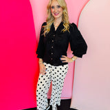 Polka Dot Patch Pocket Pants