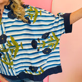 Ocean Mix Striped Floral Top
