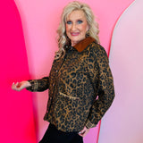 Button Down Leopard Barn Jacket