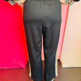 Plaid Side Stripe Wide Leg Pants