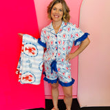 Coastal Harbor House patterned short sleeve pajama set with relaxed fit