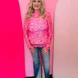 Holiday Drinks Mesh Top