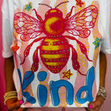 Bee Kind White Blingy Tee