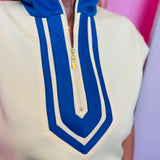 Yellow & Blue Solid Cap Sleeve Top