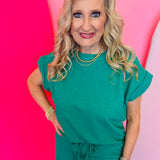 Kelly Green Slub Pant Set