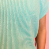 Mint Raised Ribbed Cap Sleeve Top