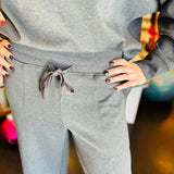 Charcoal Collared Pullover Pant Set